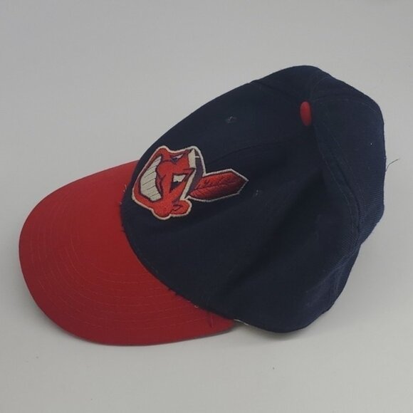 Kids Vintage 90s New Era Diamond Cleveland Baseball Cap Hat Sz 7 - Picture 16 of 16
